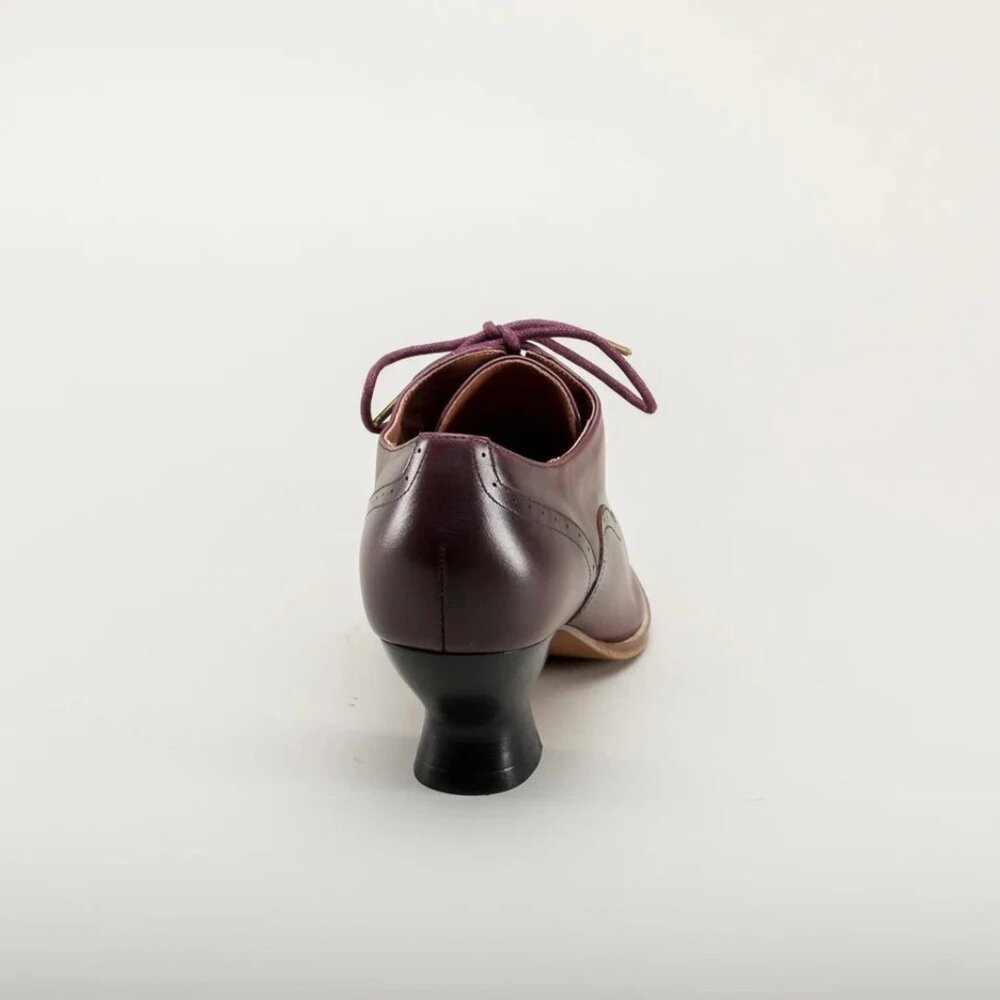NEW NWOT American Duchess Brown/Burgandy Londoner Oxford Shoes 2 in heel Sz 6.5 - Picture 4 of 15